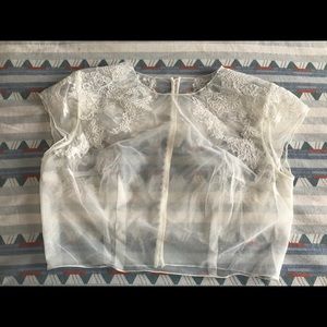 Off white lace wedding bolero